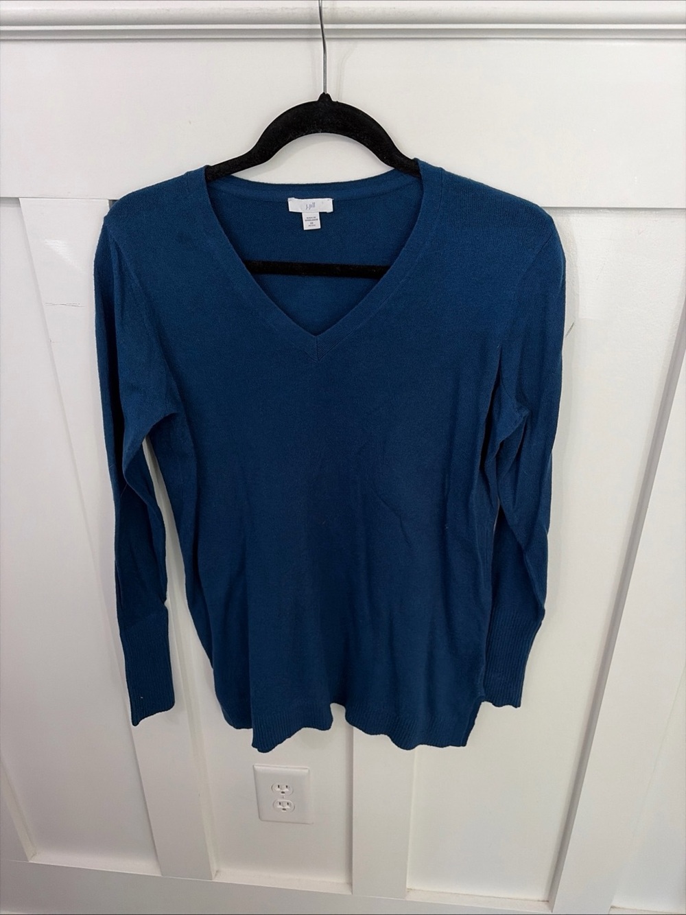 J. Jill Teal Blue V-Neck Lightweight Sweater
